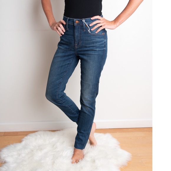 Madewell Denim - Madewell 9” high rise skinny distressed hem jeans